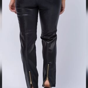 L'AGENCE Ginny High Rise Straight Back Zip Black Women Jeans Size 23 Nwt